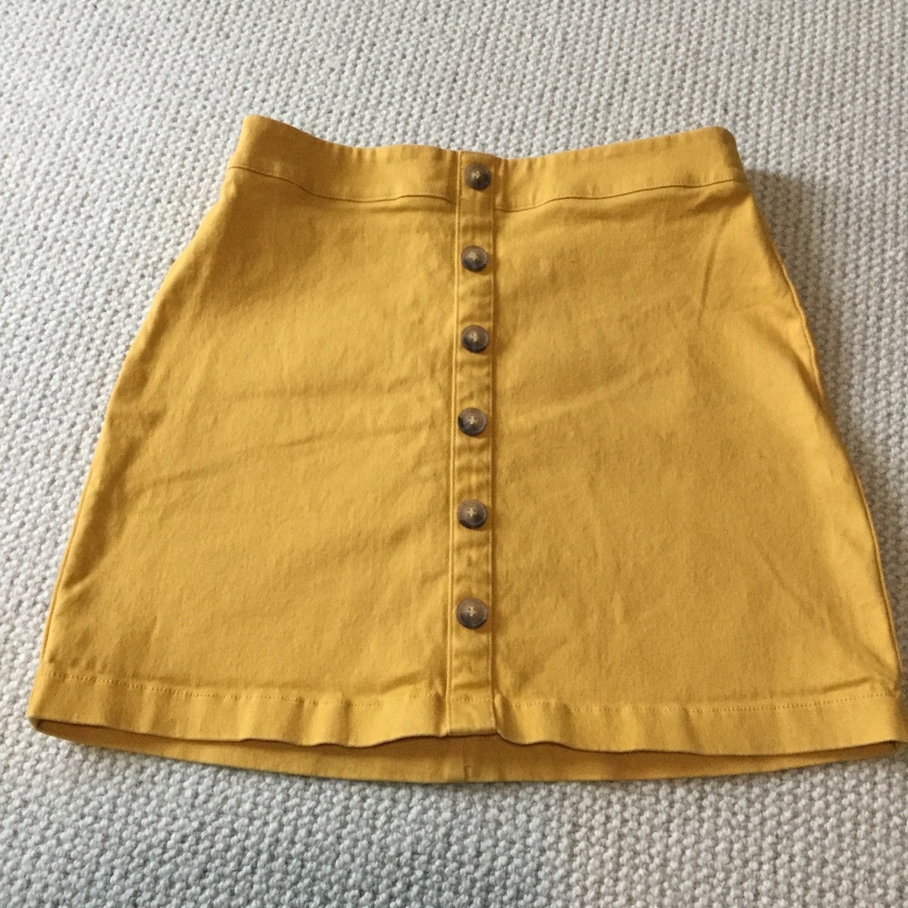 Mustard jean skirt